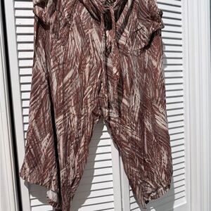 Wit & Wisdom Brown and Cream Printed Harem Pants